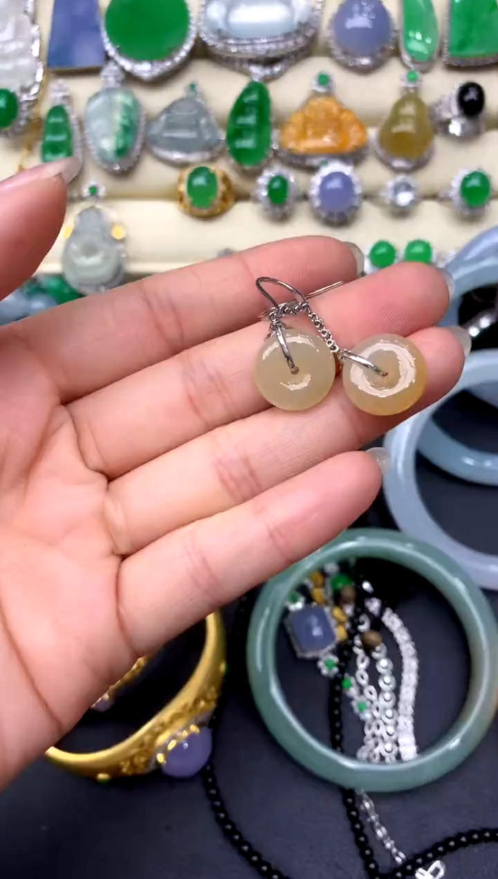 【闪购商品】翡翠耳饰18K金镶嵌282-中国好珍宝