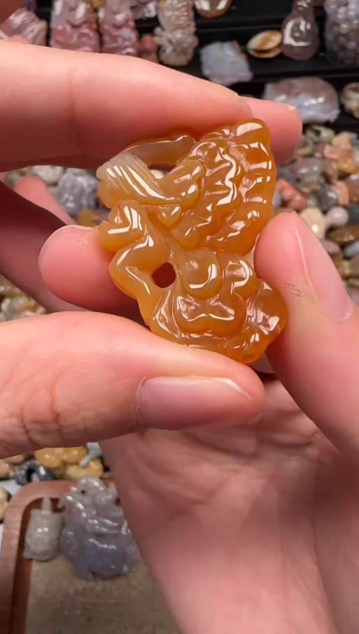 颈饰未镶嵌硅化珊瑚（珊瑚玉）695