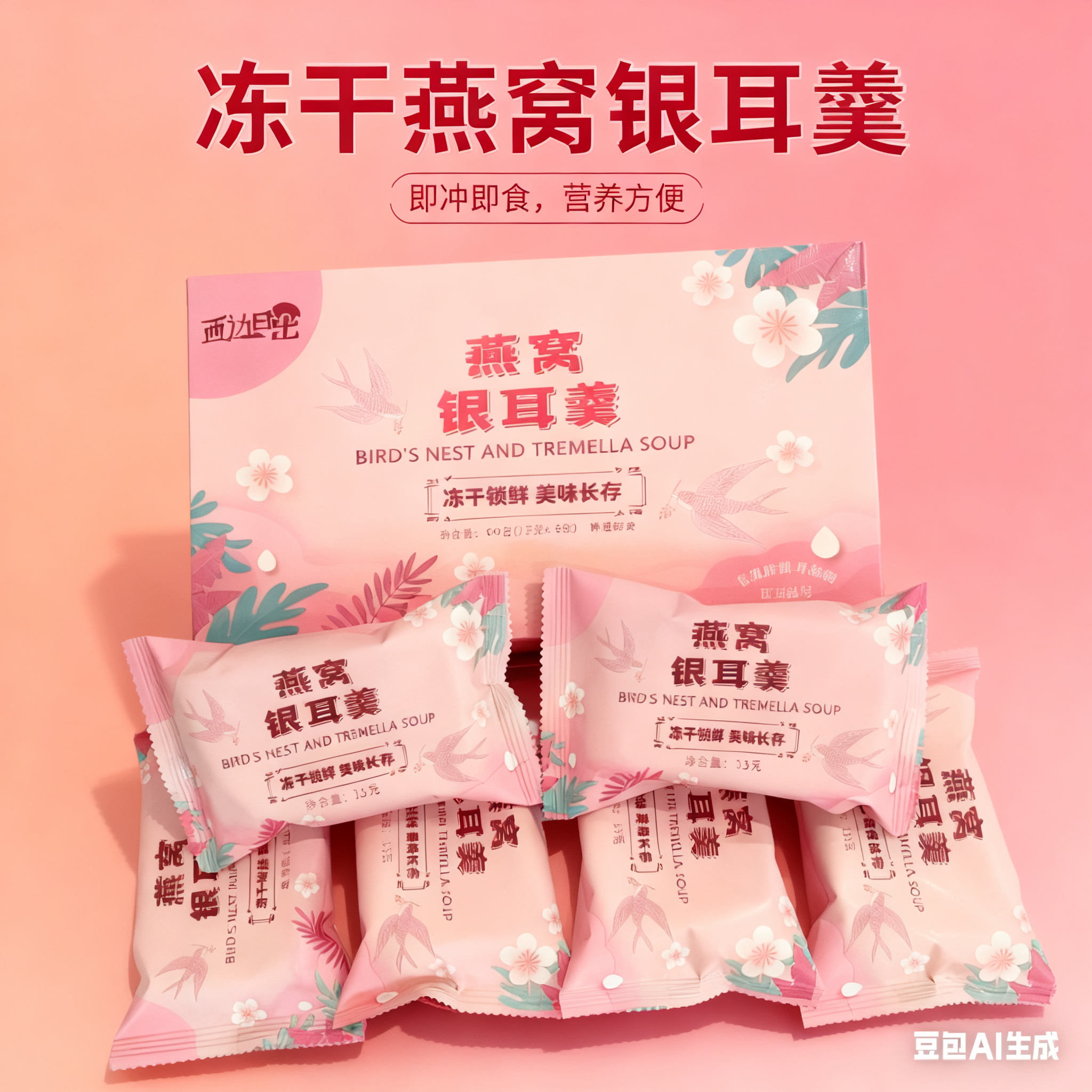 冻干燕窝枸杞红枣银耳羹冲泡即食早餐代餐下午茶软糯香甜