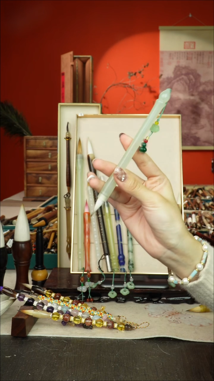 251号闪孤品高货毛笔链接 清水试笔 蘸墨不退