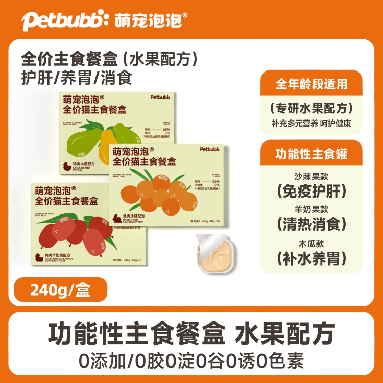 萌宠泡泡猫用功能餐盒猫零食猫饭湿粮包成幼猫通用猫咪化毛排毛