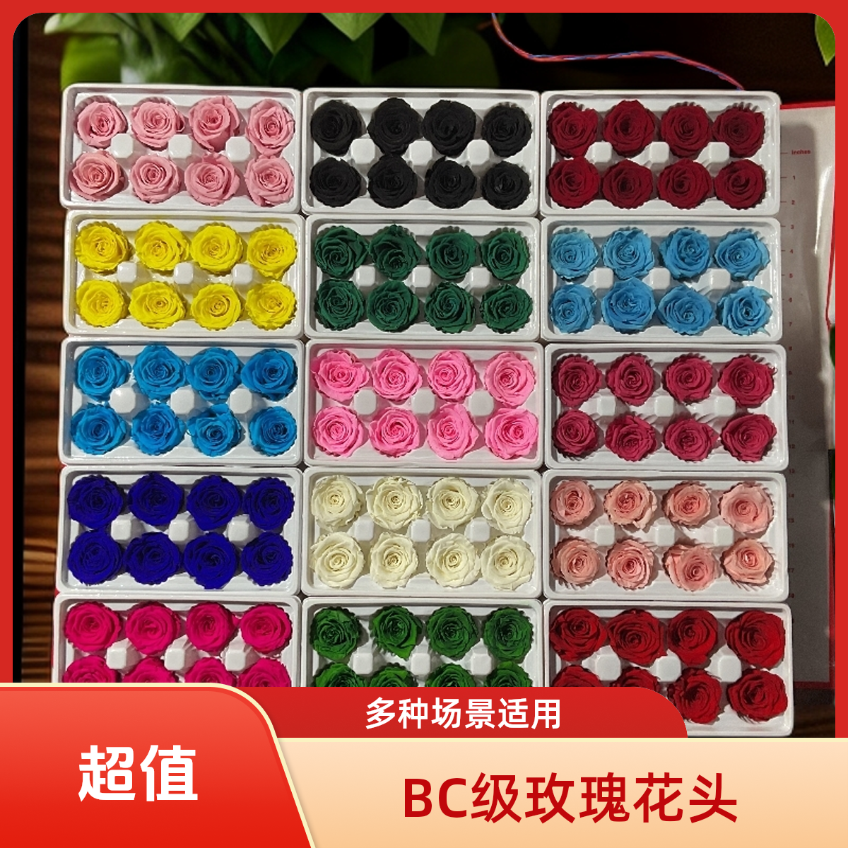 永生花玫瑰花头镜面材料适合制作花束持久天然弗洛伊德玫瑰永生花