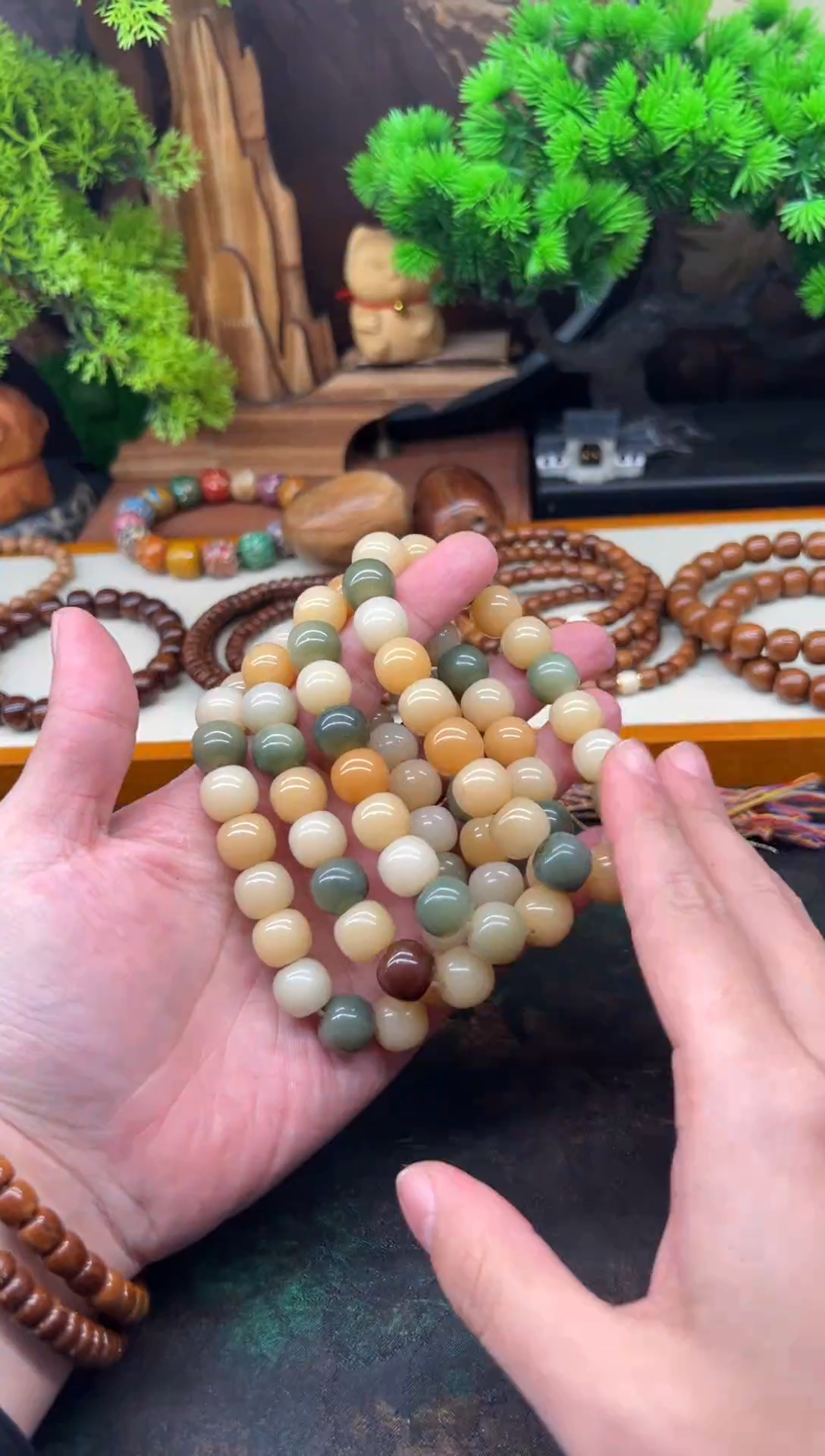 手串菩提根/象牙果溏心多宝老型单圈