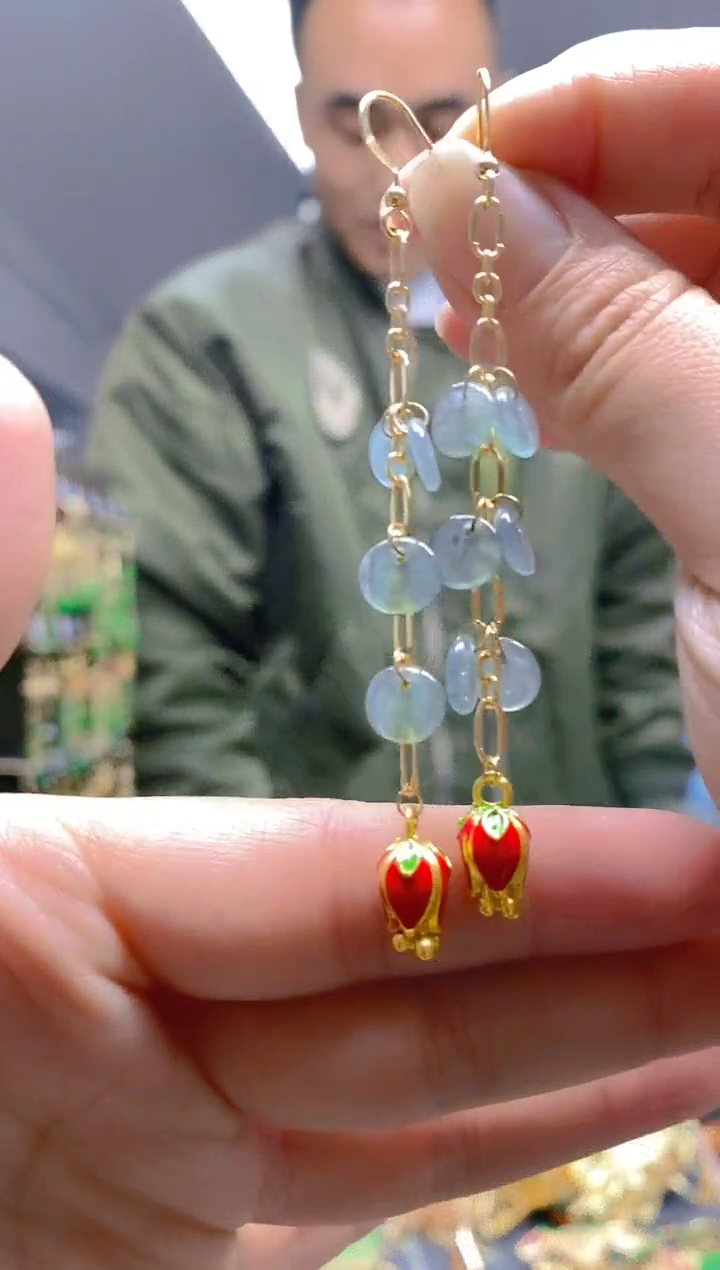 【闪购商品】翡翠耳饰合金0210翡翠耳钩