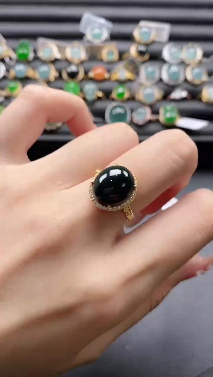 【闪购商品】翡翠戒指银S925镶嵌1111