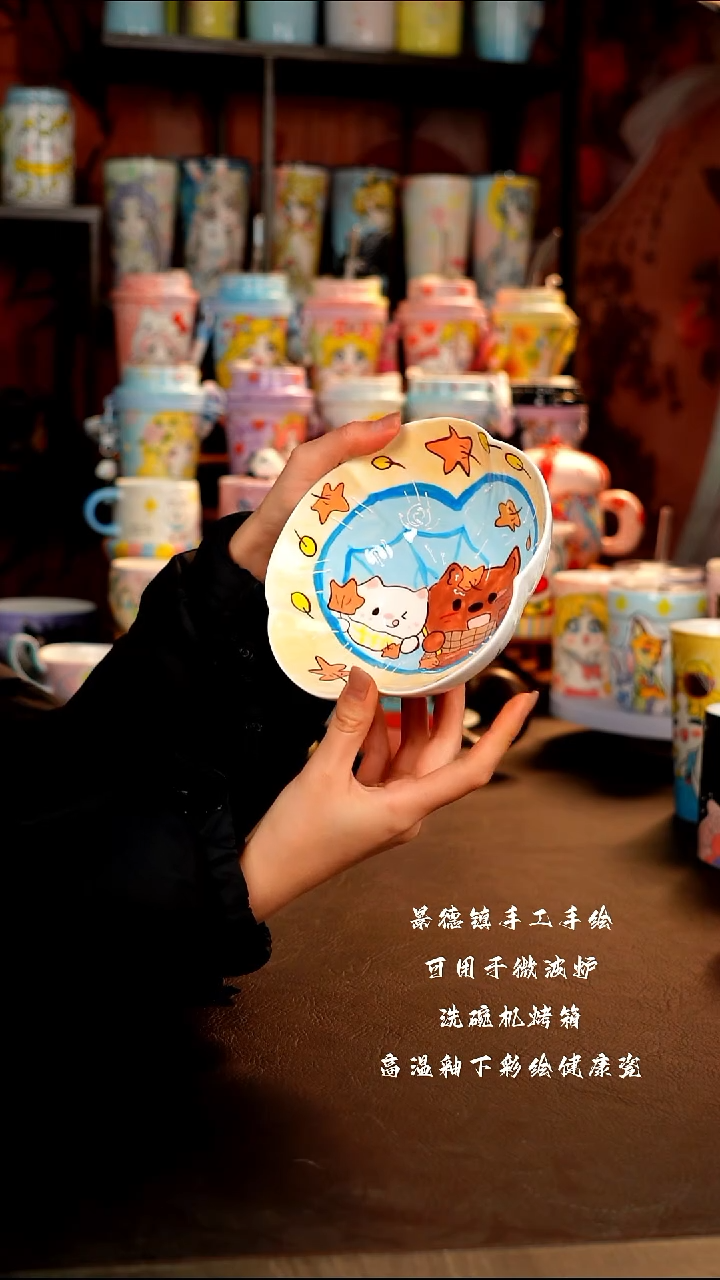 景德镇手工手绘陶瓷杯杯