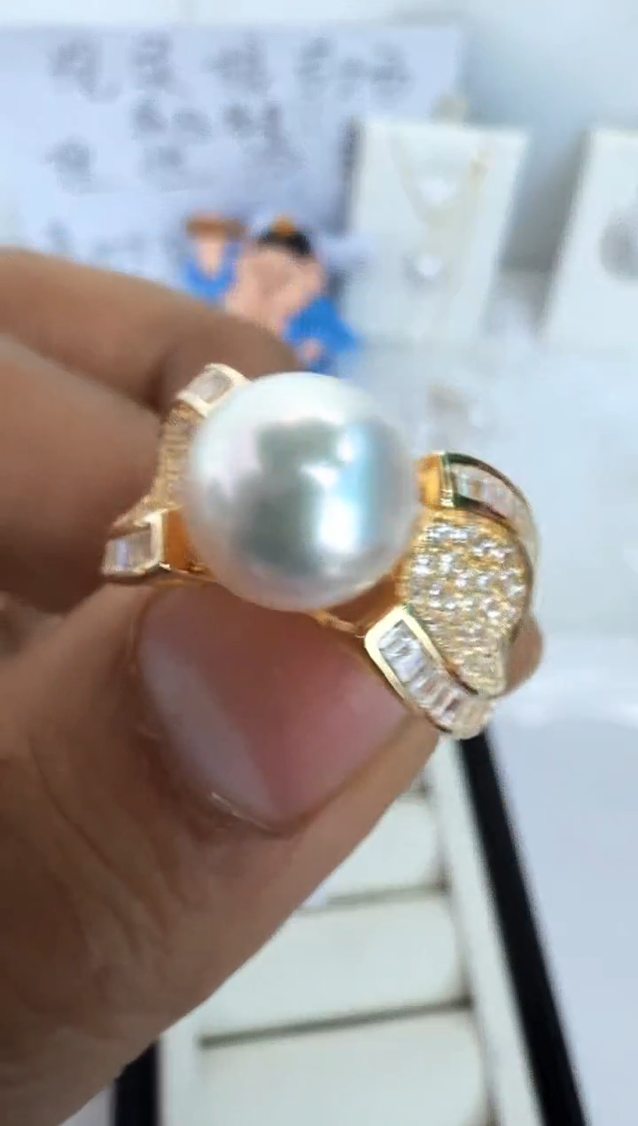 【闪购商品】海水珍珠戒指银S925镶嵌戒指