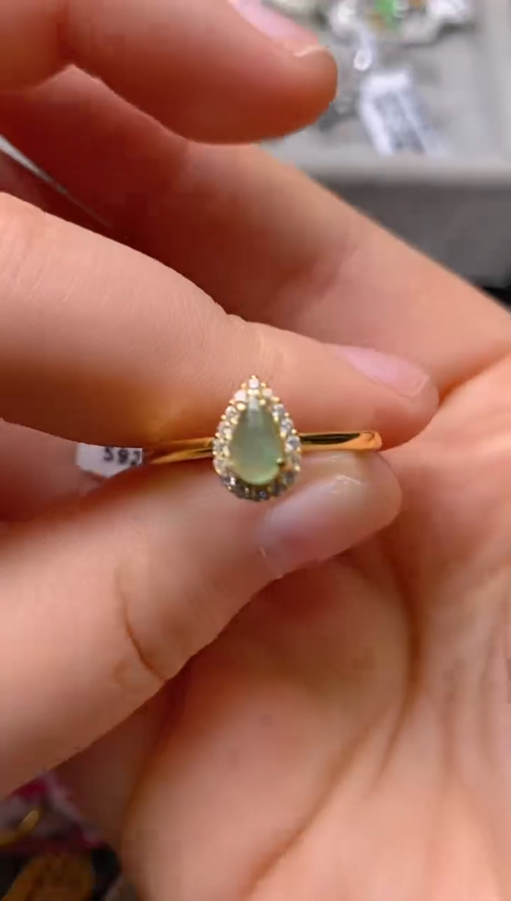 银S925镶嵌戒指翡翠百内无证书