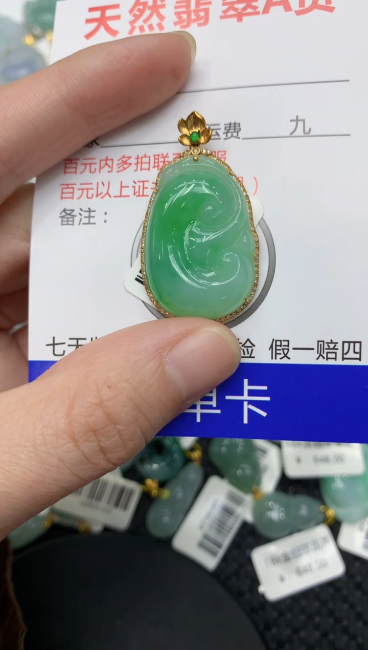 【闪购商品】翡翠颈饰18K金镶嵌11111111