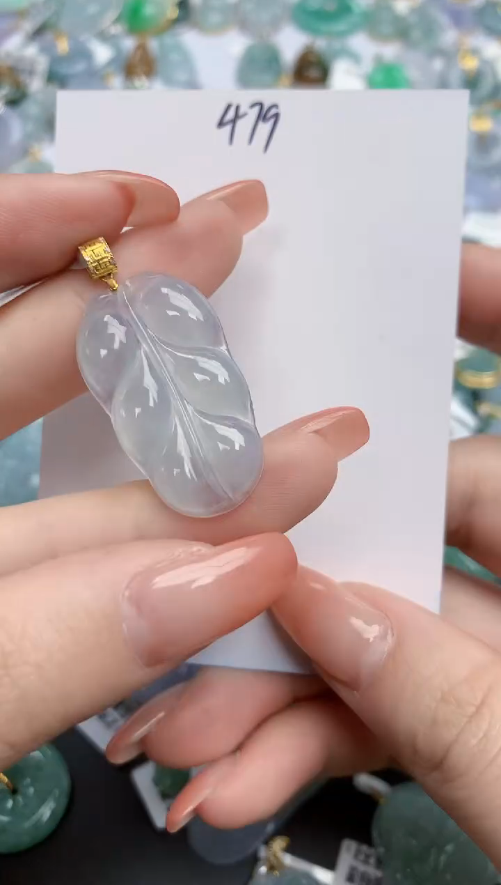 【闪购商品】翡翠颈饰18K金镶嵌天然缅甸翡翠A货