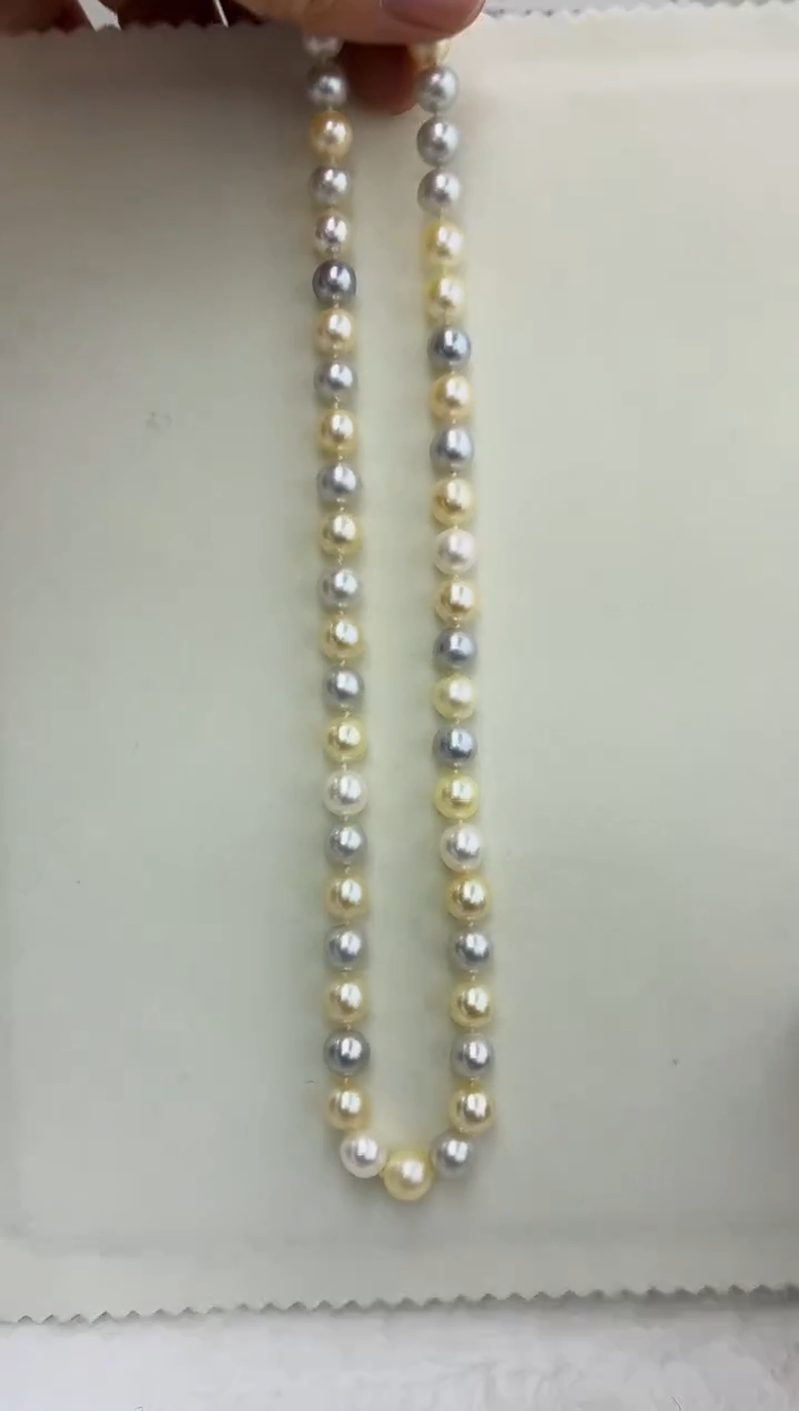 未镶嵌DA海水珍珠糖果色串链8-9  BQ591