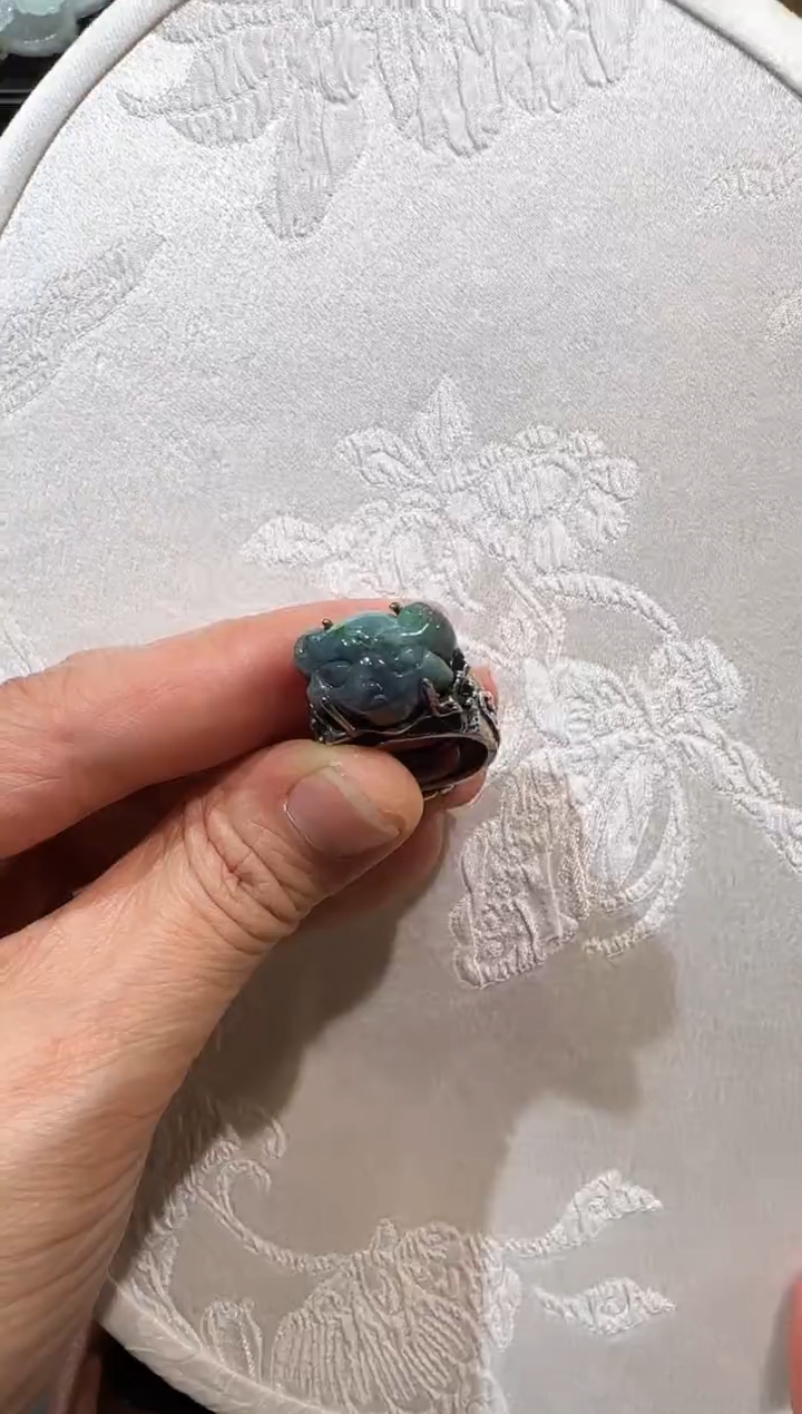 【闪购商品】翡翠戒指银S925镶嵌国风