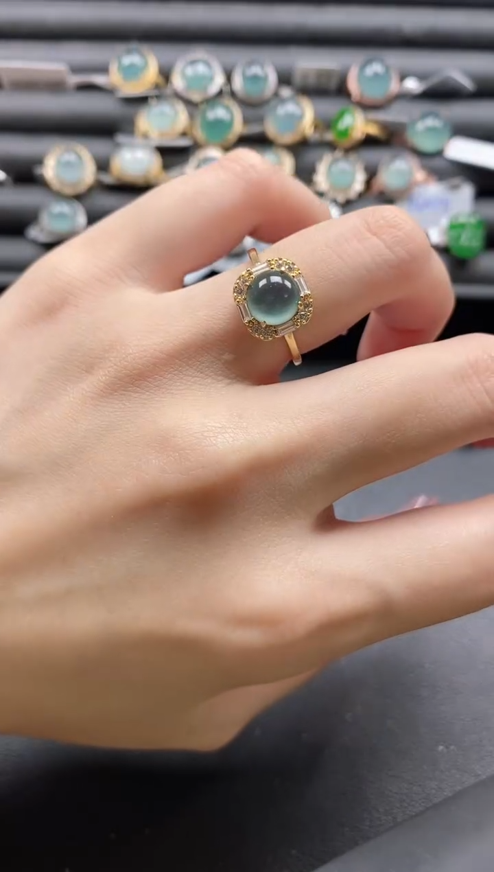 【闪购商品】翡翠戒指银S925镶嵌1111-
