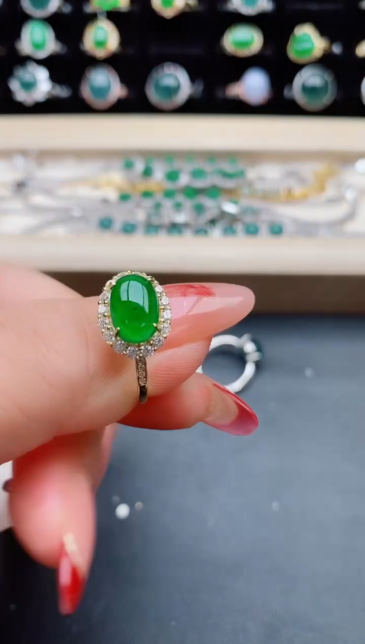 【闪购商品】翡翠戒指银S925镶嵌080585081
