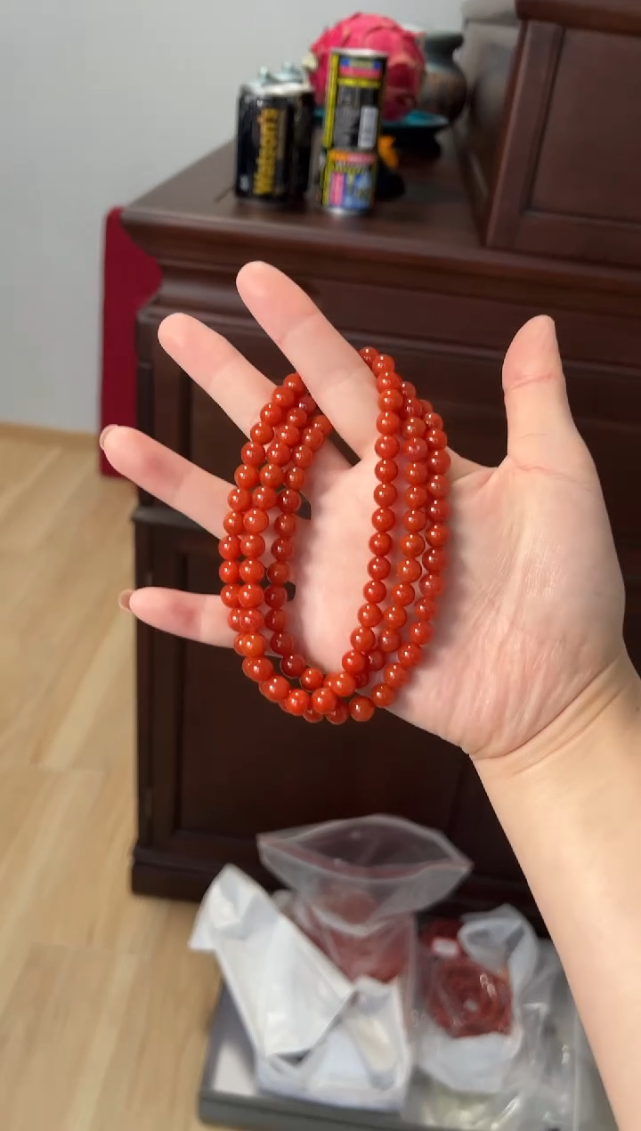 【闪购商品】南红玛瑙手串未镶嵌南红7.3mm多圈
