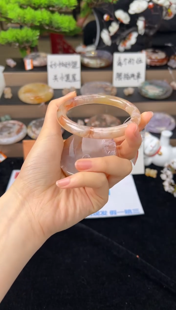 【闪购商品】石英质玉未镶嵌手镯56圈口（赠送镯心）21121