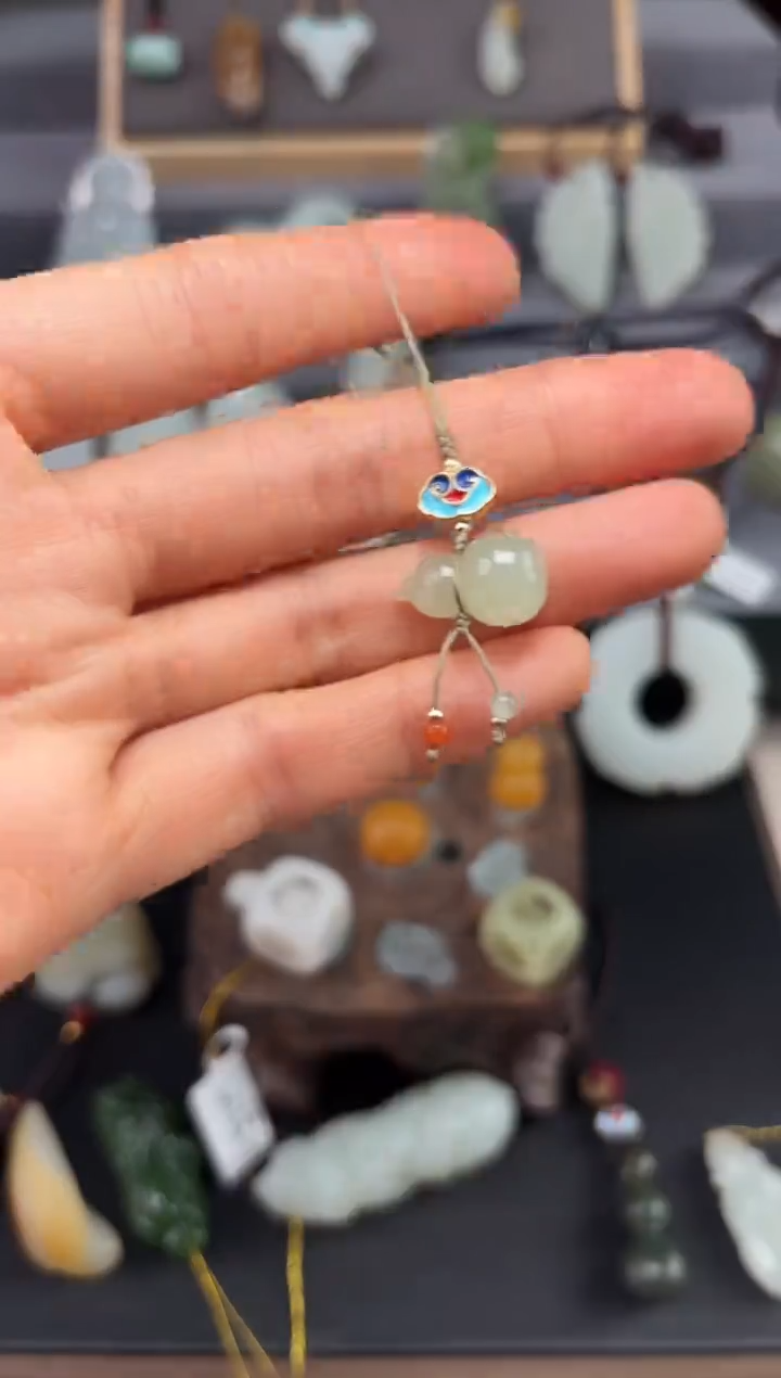 【闪购商品】和田玉颈饰未镶嵌白玉手机挂葫芦