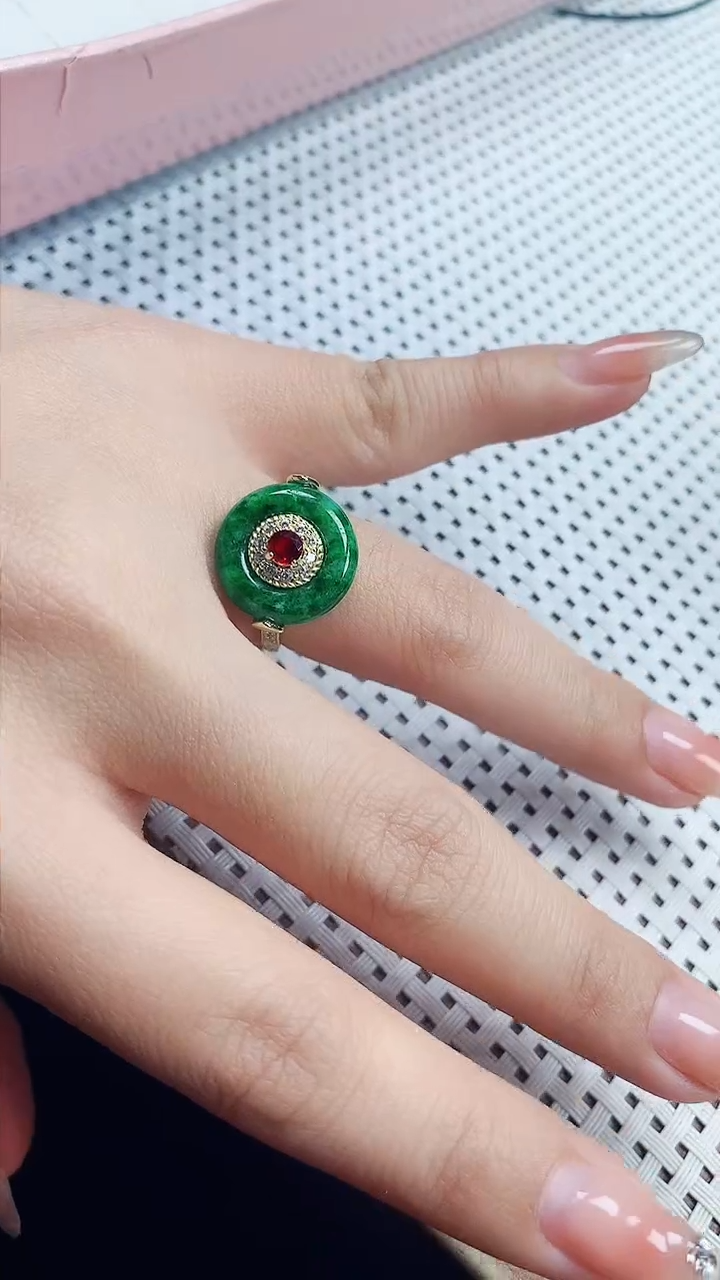 【闪购商品】翡翠戒指银S925镶嵌戒指