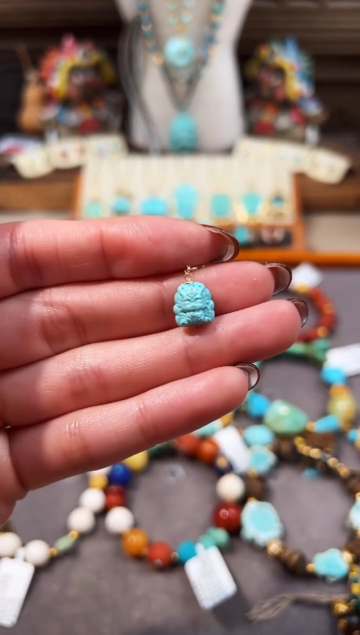 18K金镶嵌绿松石提溜凤九