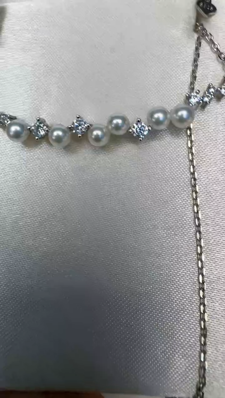 海水珍珠银S925镶嵌颈饰套链