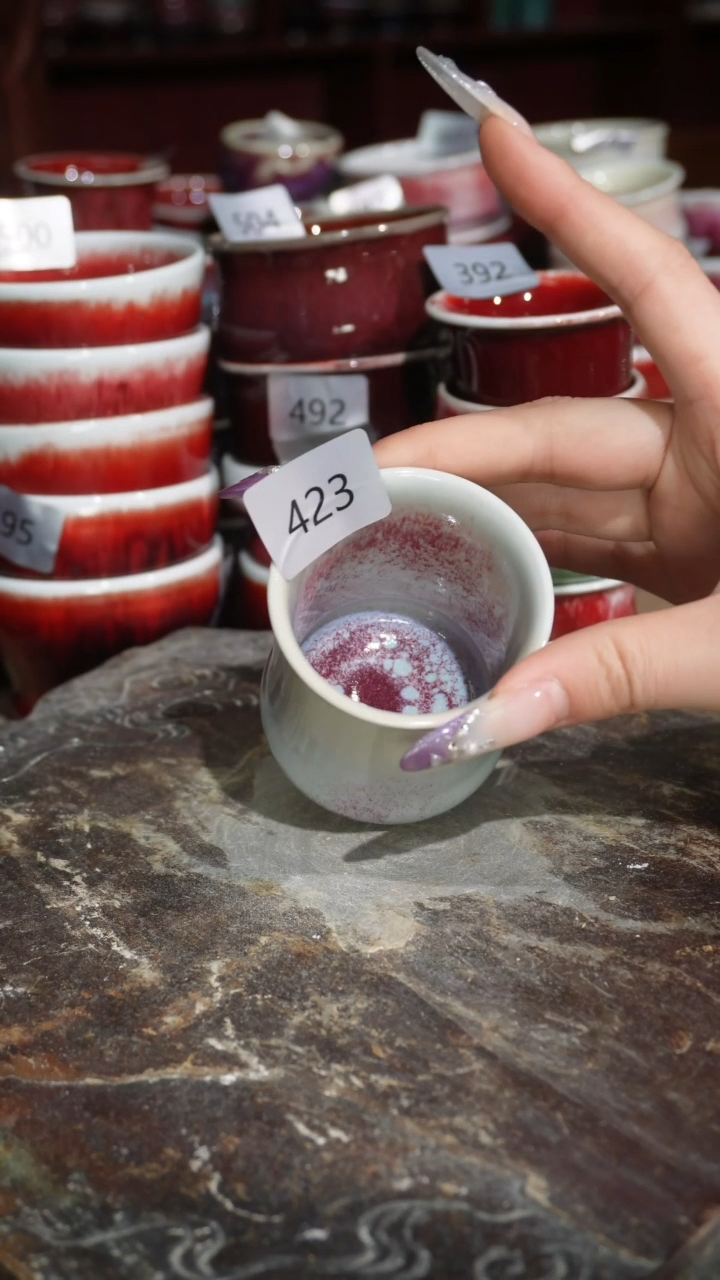 摆件陶精品窑变钧瓷茶器