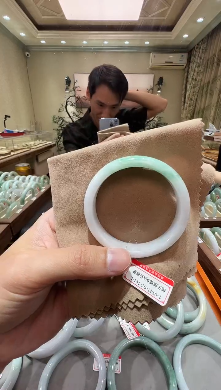 纯天然缅甸A货翡翠手镯54-55mm-1-141号