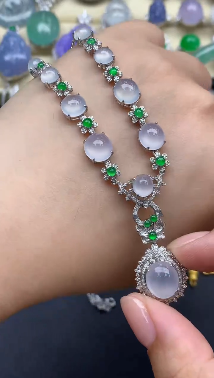 翡翠18K金镶嵌颈饰795-春日珠宝