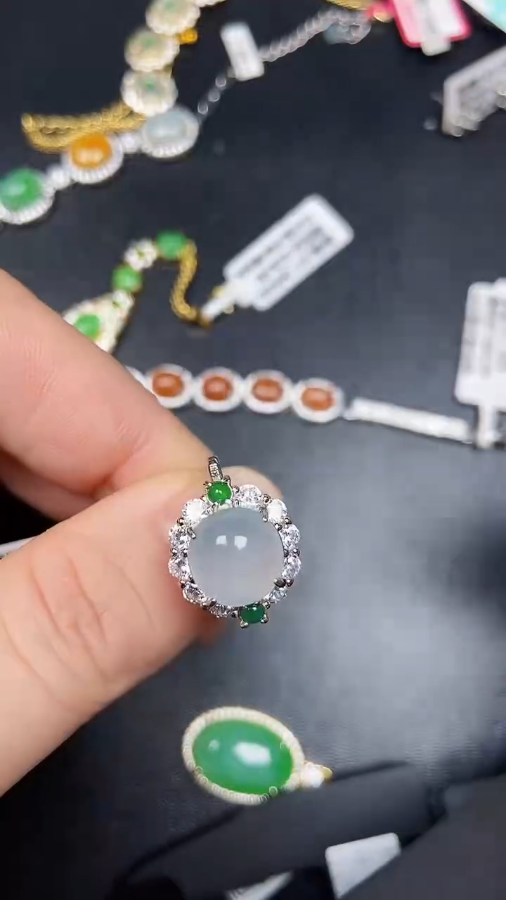 银S925镶嵌戒指翡翠1980