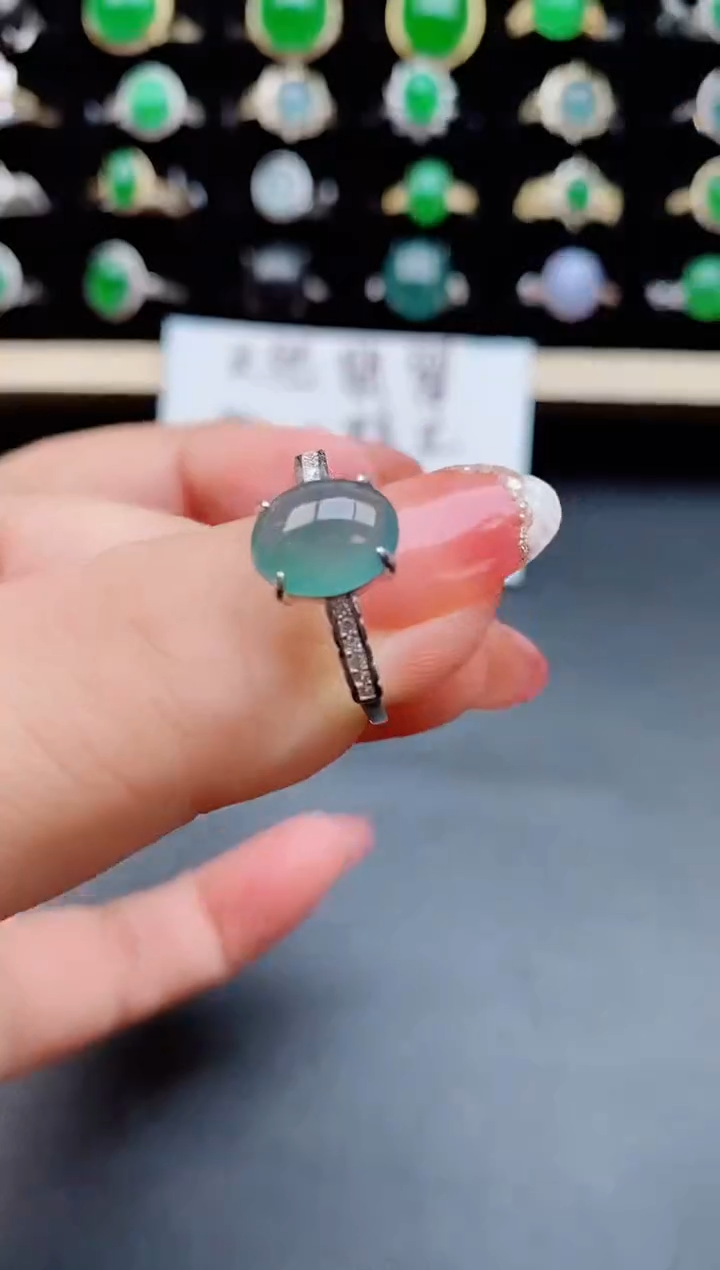 【闪购商品】翡翠戒指银S925镶嵌50850