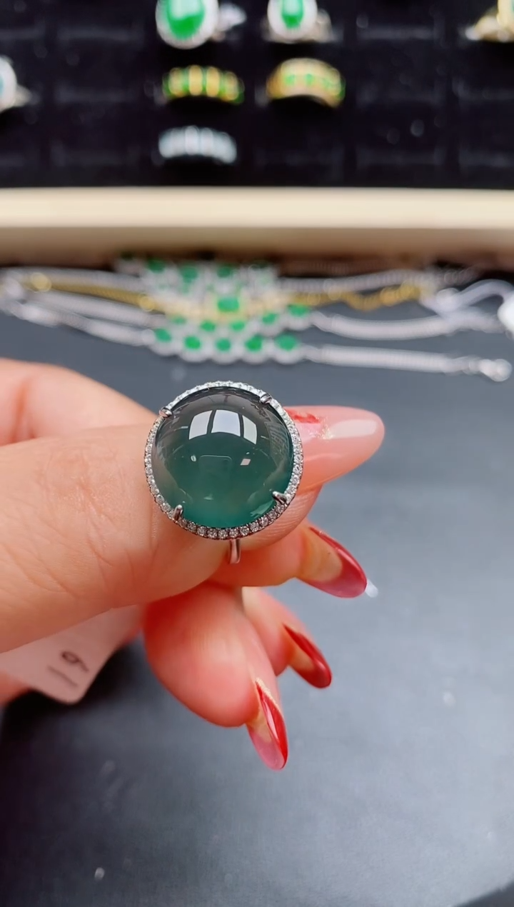 【闪购商品】翡翠戒指银S925镶嵌1312321