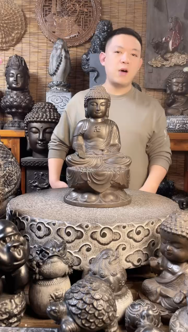【闪购商品】40坐佛如来天然青石雕刻