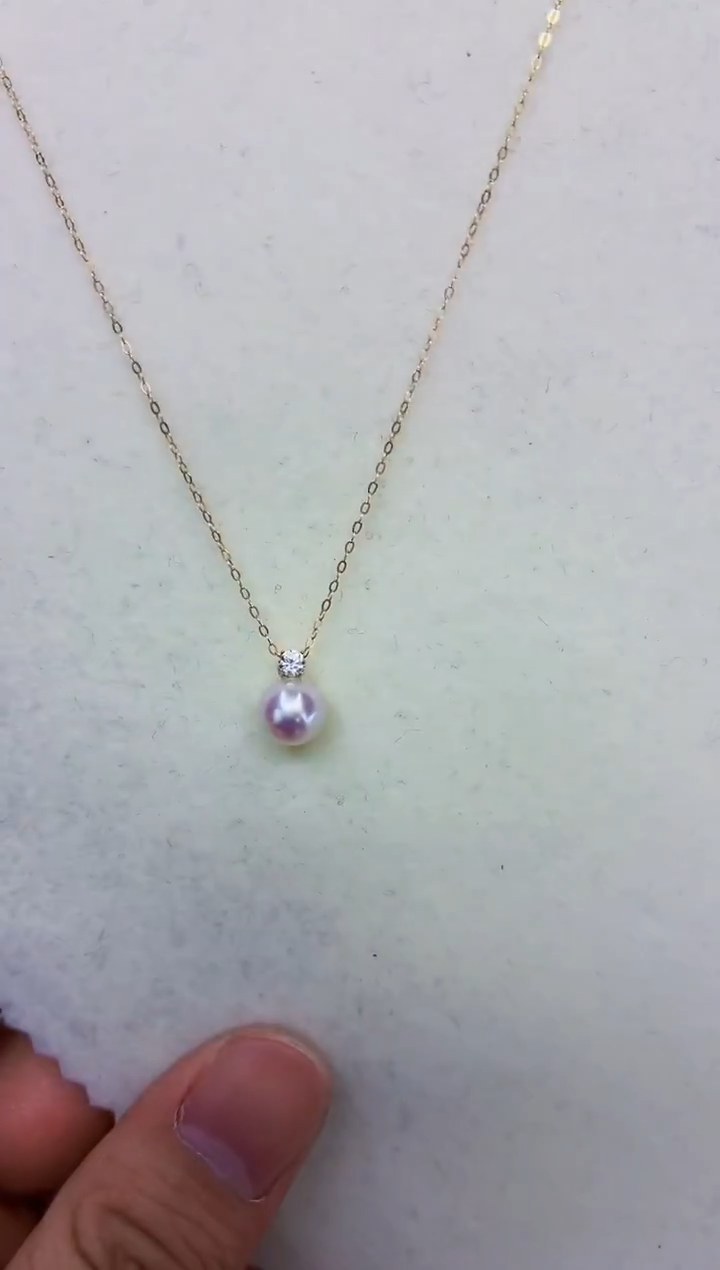 18K金镶嵌DA海水珍珠吊坠8 y911