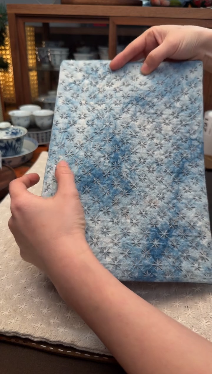 【闪购商品】织绣Cici手作刺子绣植物染柿染茶席-290