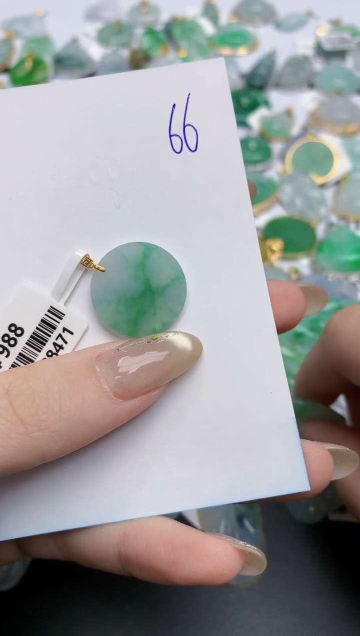 【闪购商品】翡翠颈饰18K金镶嵌天然缅甸翡翠A货