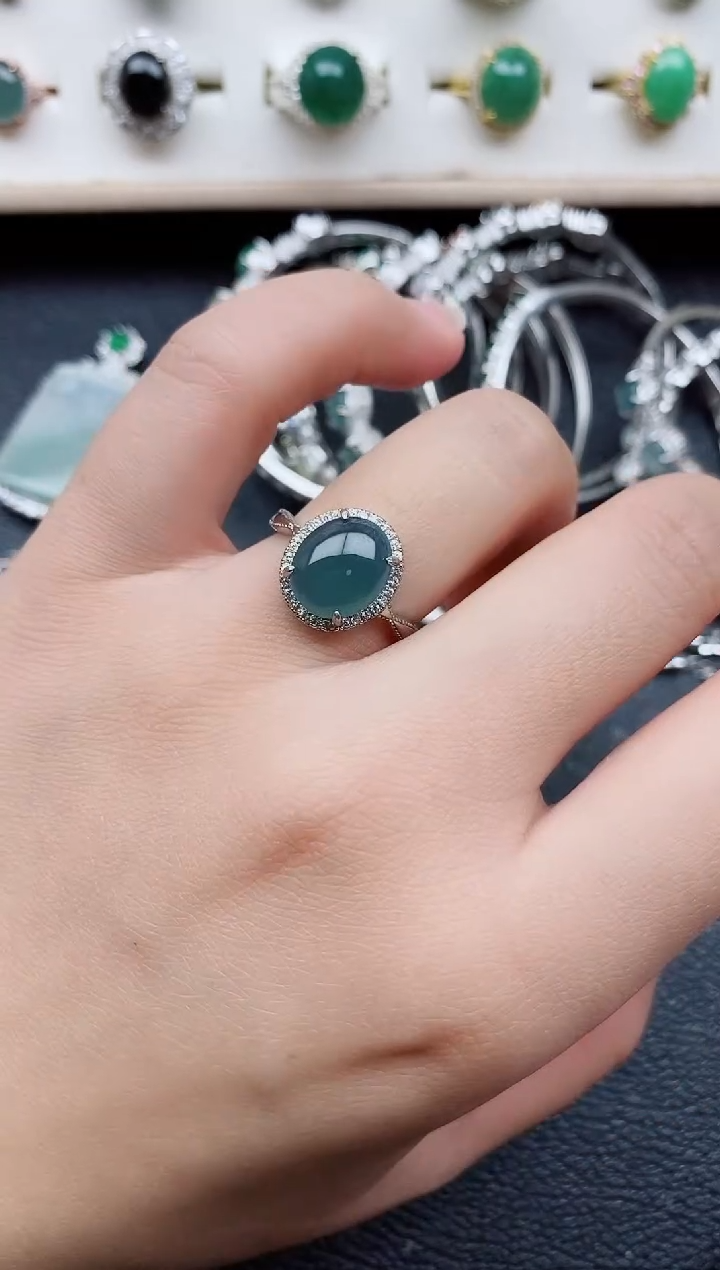 【闪购商品】翡翠戒指银S925镶嵌11111
