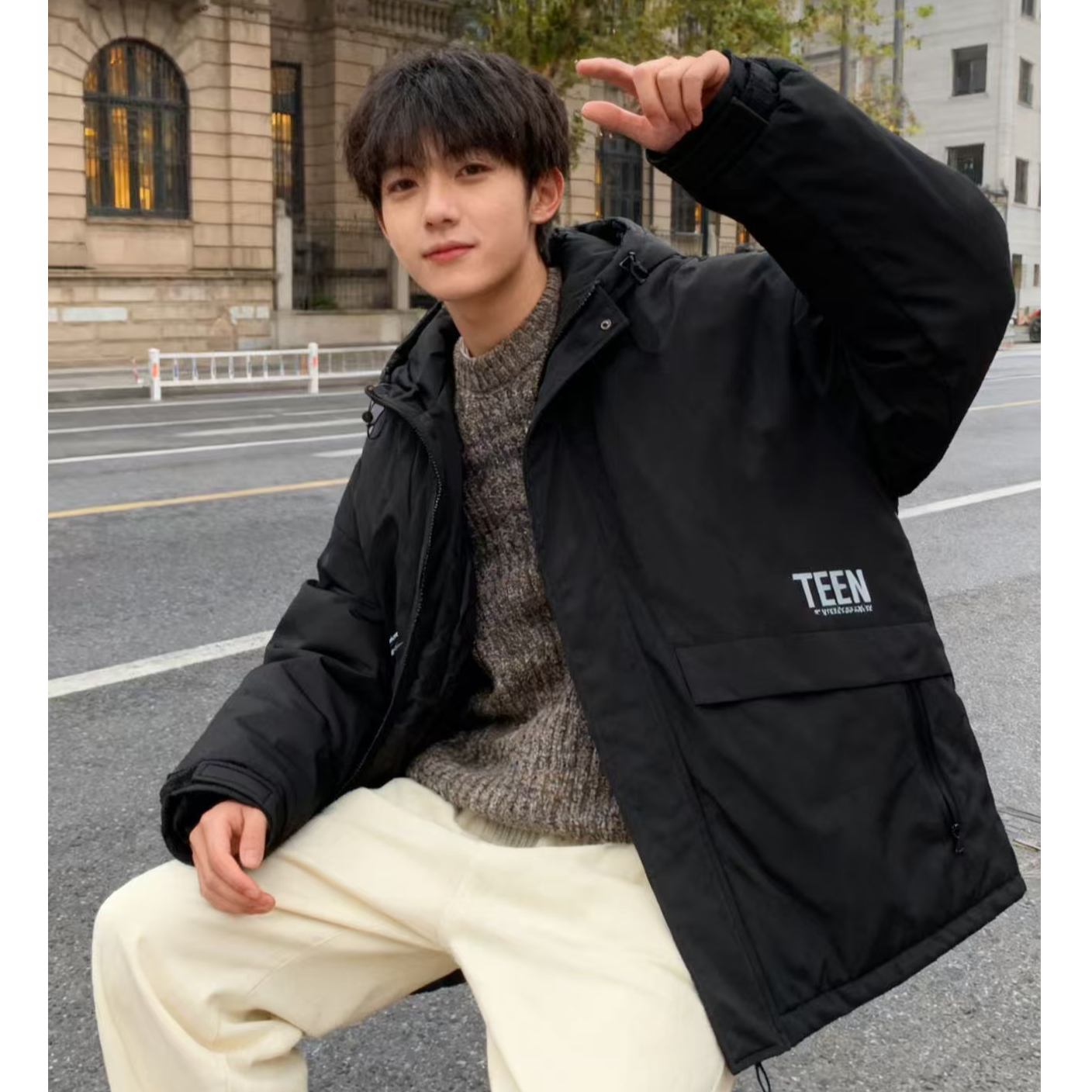 9628659高端专享老林家天花板青少年冬款外套黑色（靠谱）