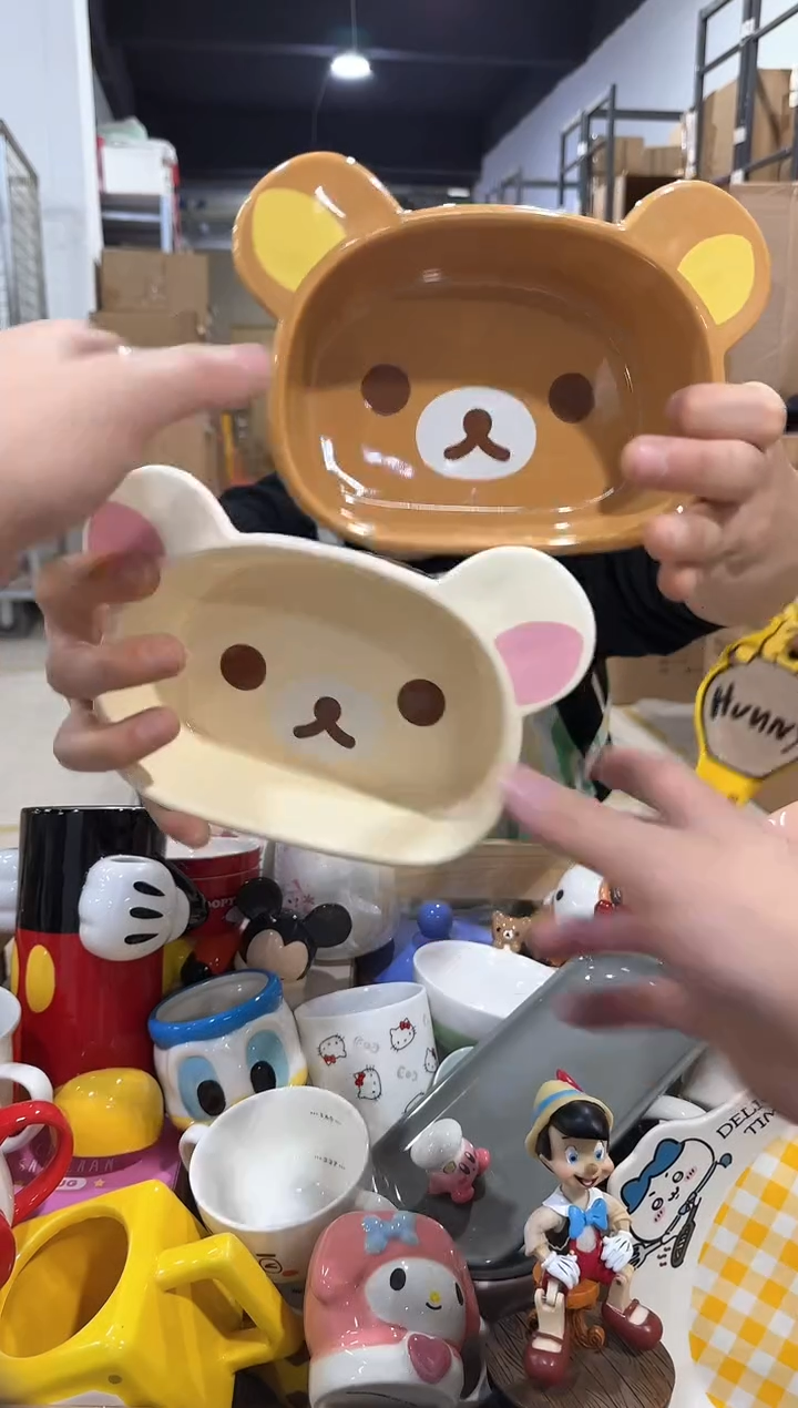 瓷片原盒轻松熊深碗2件套