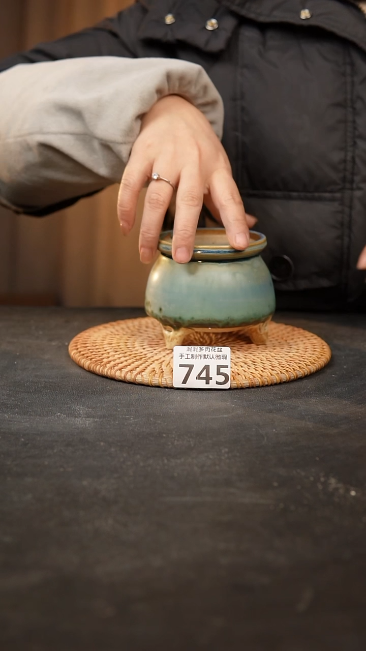 【闪购商品】瓷片745泥泥手工花盆口7