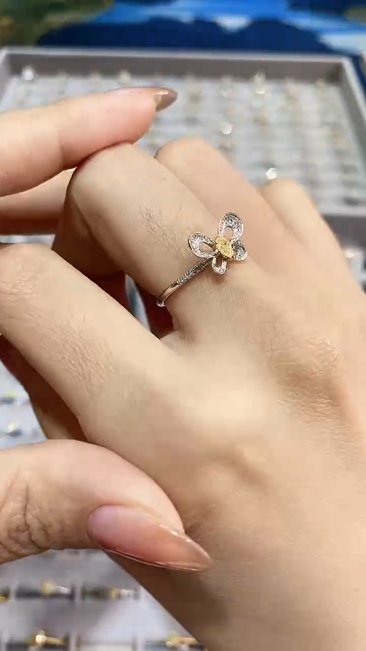 【闪购商品】钻石戒指/指环18K金镶嵌戒指