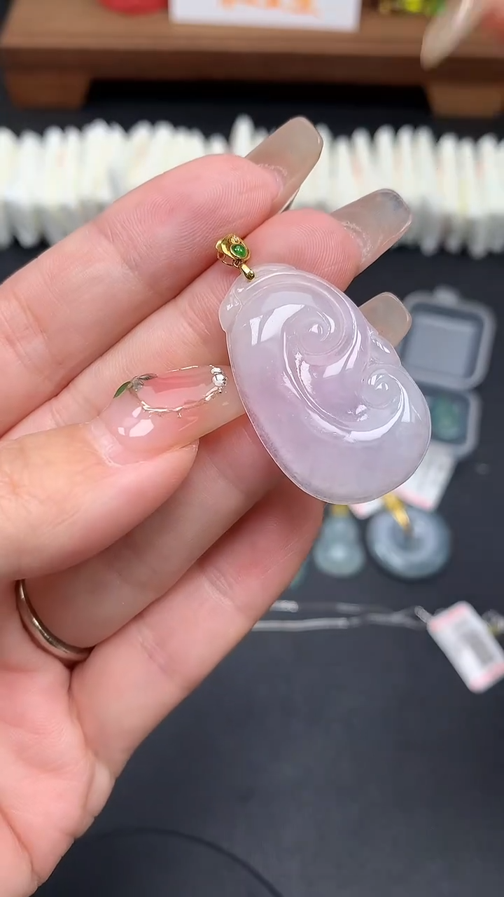 【闪购商品】翡翠18K金镶嵌吊坠(不含链)MS160791