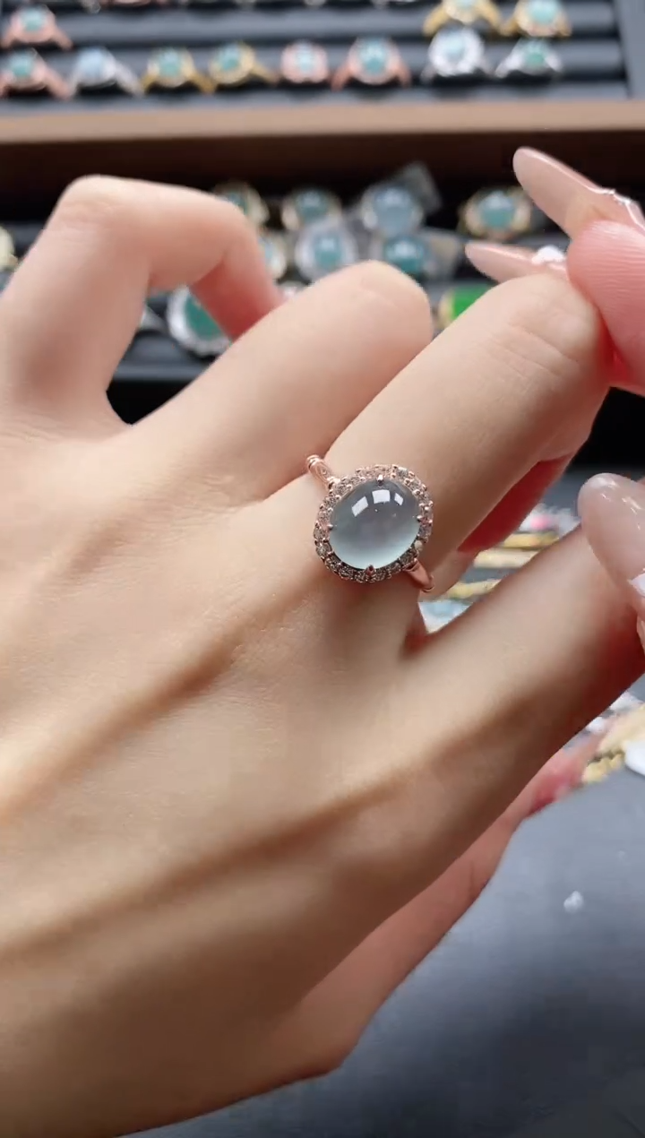 【闪购商品】翡翠戒指银S925镶嵌51511