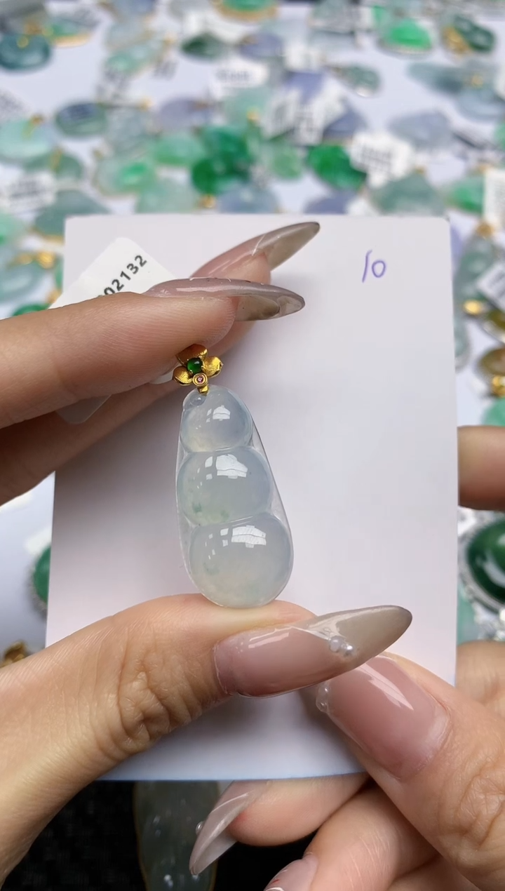 【闪购商品】翡翠颈饰18K金镶嵌 天然翡翠A货