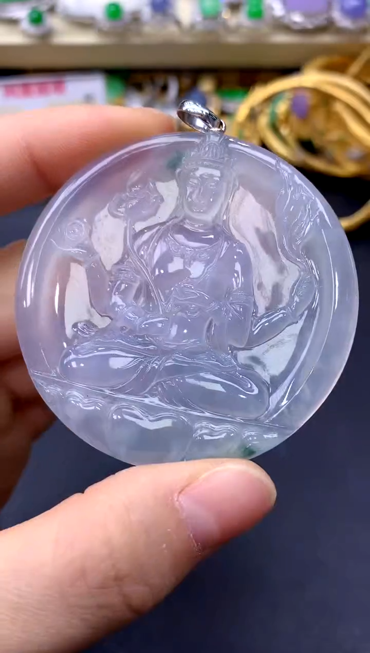 颈饰18K金镶嵌翡翠153-中国好珍宝