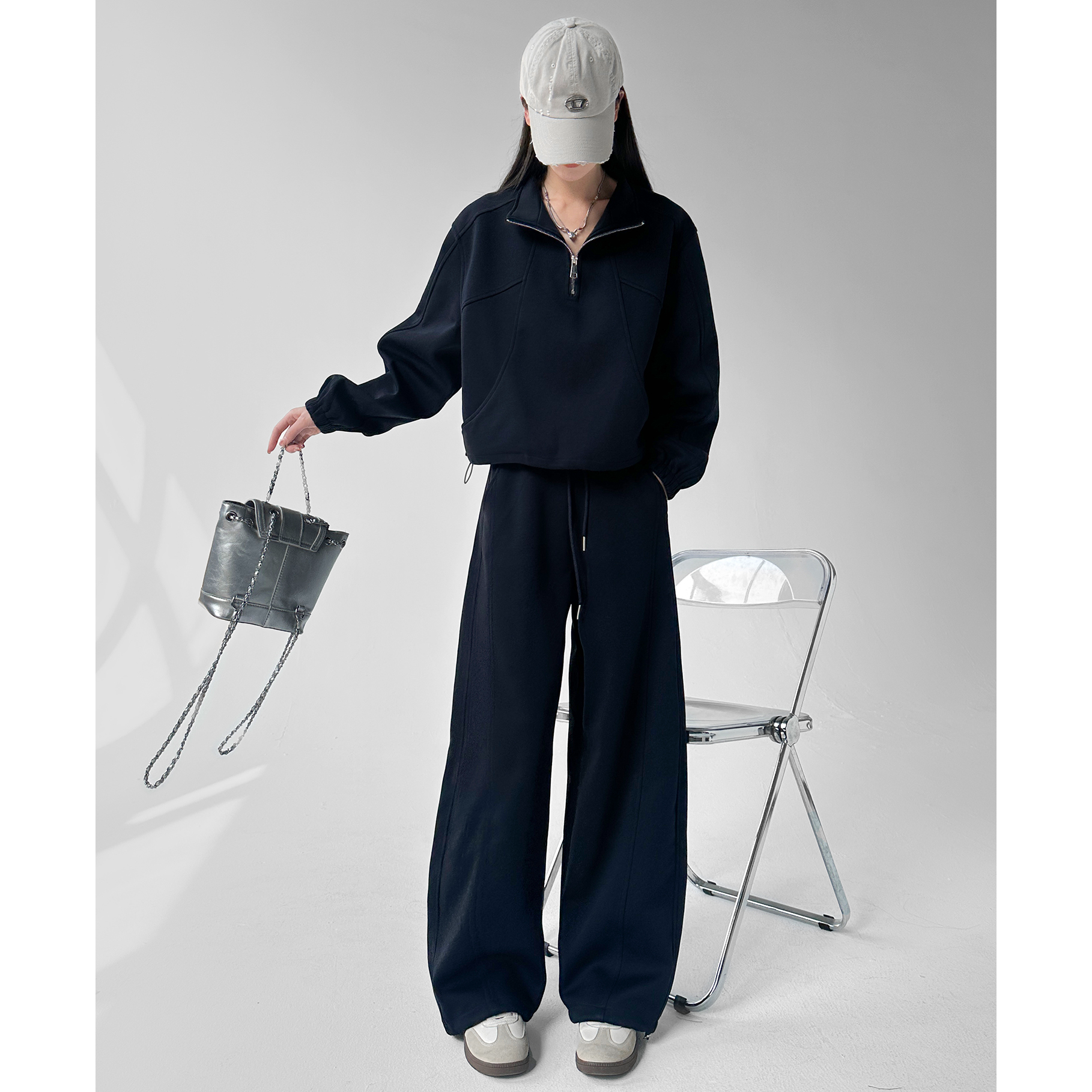 动感少女2025开春穿套装女装新款休闲连帽卫衣+卫衣卫裤两件套