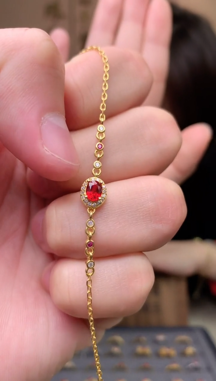 【闪购商品】蓝宝石手链银S925镶嵌手链