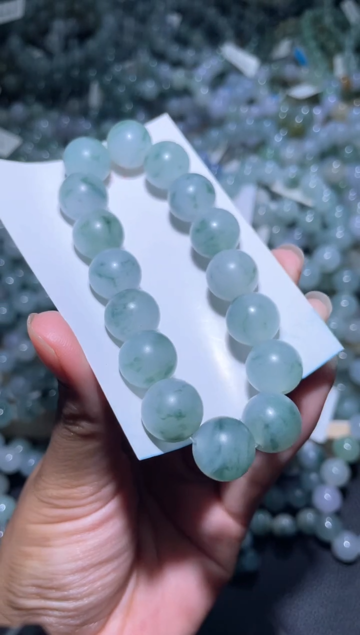 未镶嵌定制翡翠s****b天然缅甸翡翠手串110