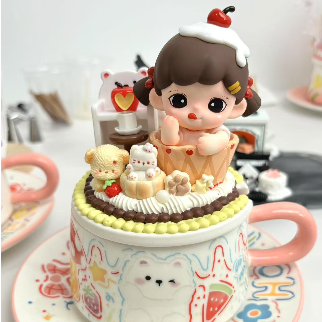 正版奶油胶潮玩DIY创意桌面摆件系列知名IP热娃
