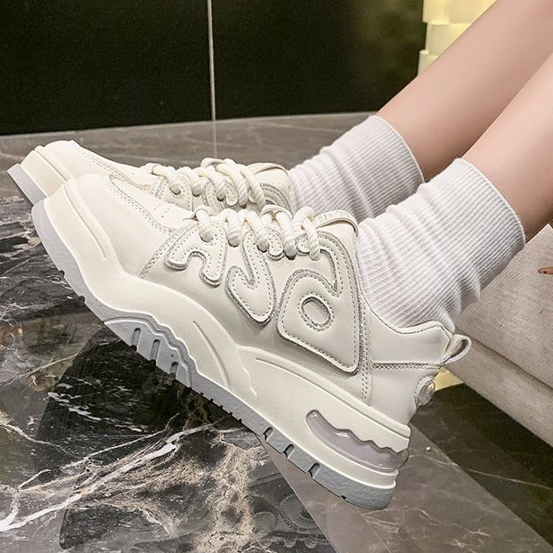 新款牛皮老爹鞋135101米色