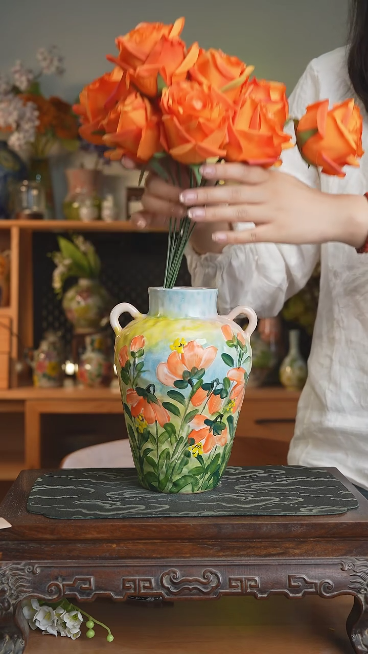 摆件景德镇陶瓷原创花器