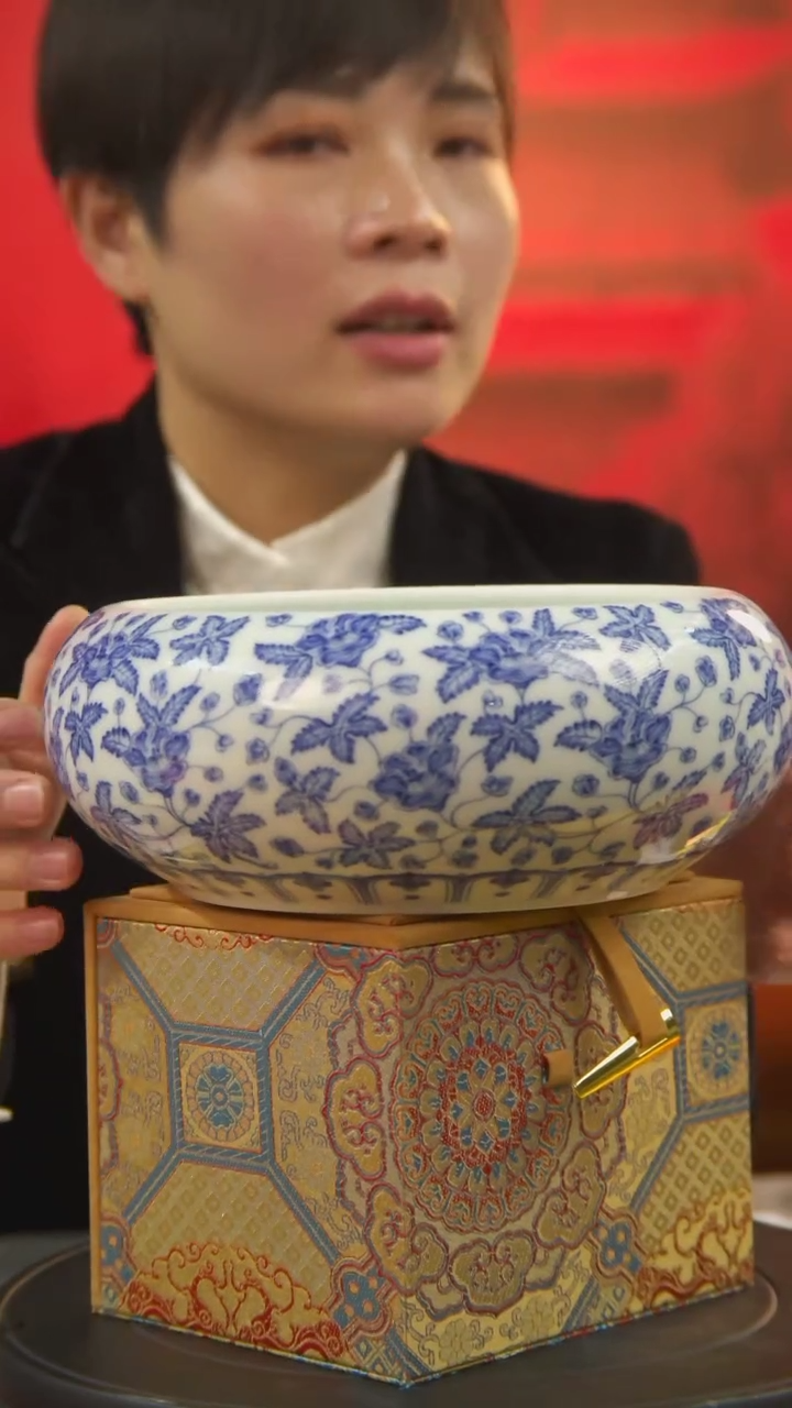 【闪购商品】摆件景德镇陶瓷秋葵笔洗